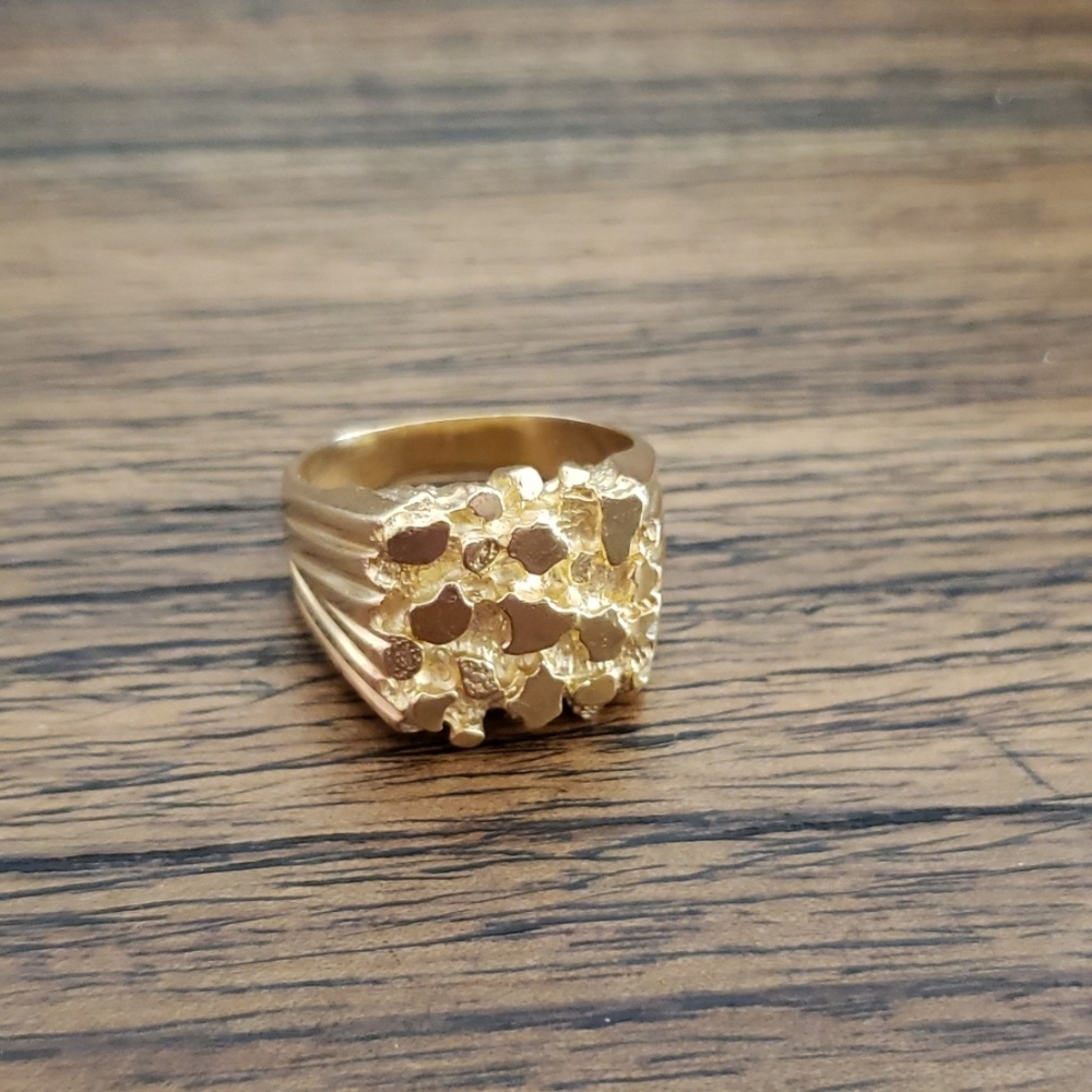 Mens Gold Nugget Ring 12